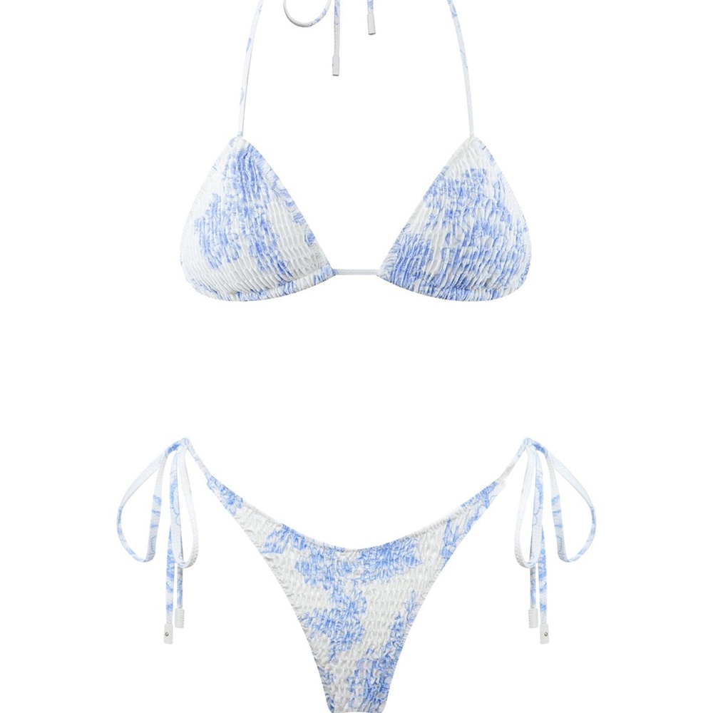 COPY - NWT Floral Triangl Bikini (Vinca - Indigo)